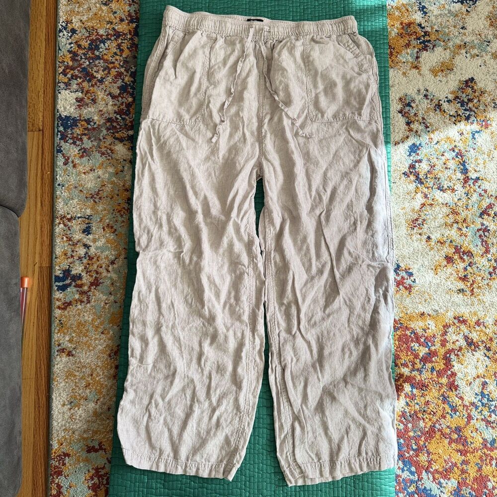 NEW Jones Co New York Sport Linen Drawstring Pants Size 2X Light Beige Tan NWOT